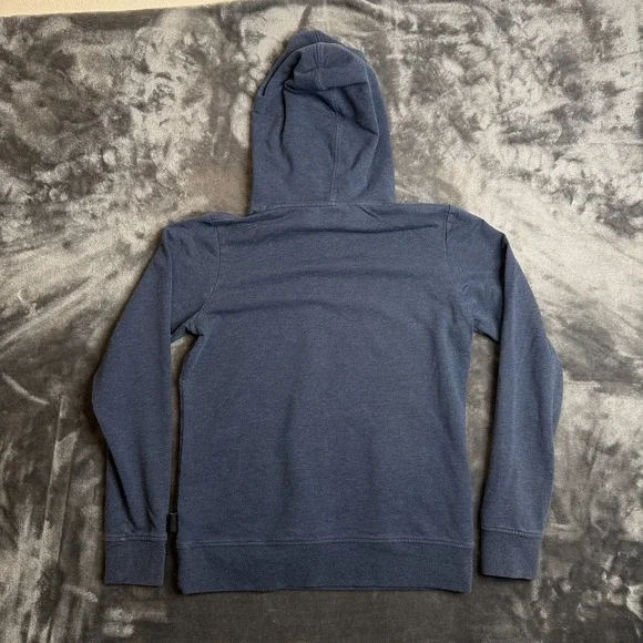 Patagonia Organic Cotton Blue Pullover Center Logo Long Sleeve Graphic Hoodie S - Picture 7 of 7